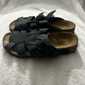 NWOT Rare Birkenstocks Women’s Black Leather Sandals Size 9 Tatami Men’s 7.5